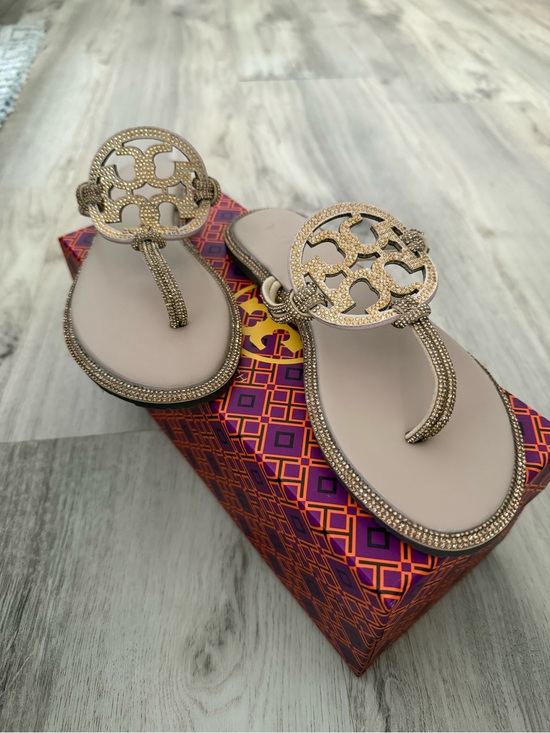 Tory Burch Shoes - Gold Jeweled T-Strap Sandals - Women